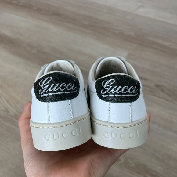 Gucci Kids White Sneakers with Red and Green Stripes - Picture 10 of 16